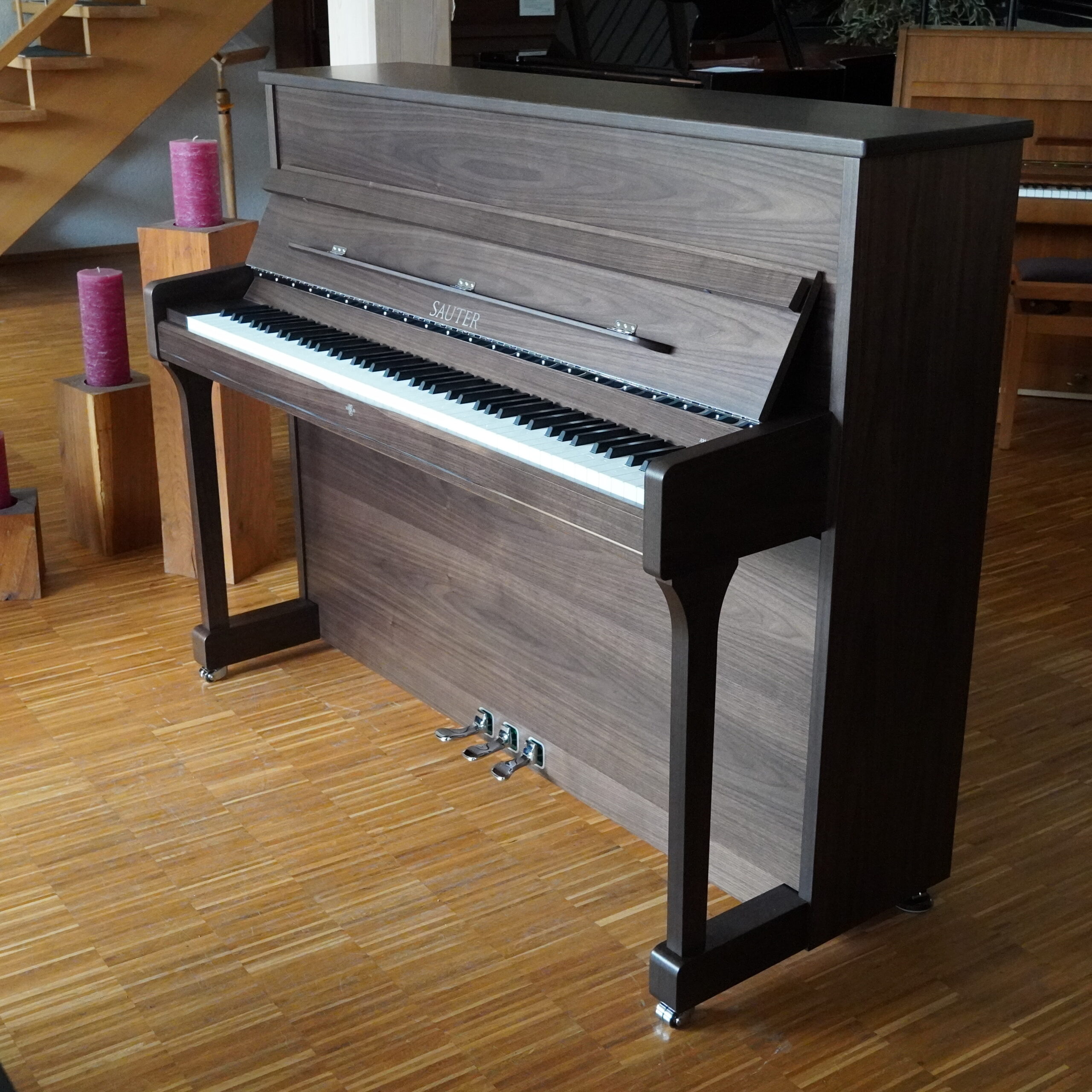 Klavier Sauter 116 Jubiläum Nußbaum Chrom kaufen