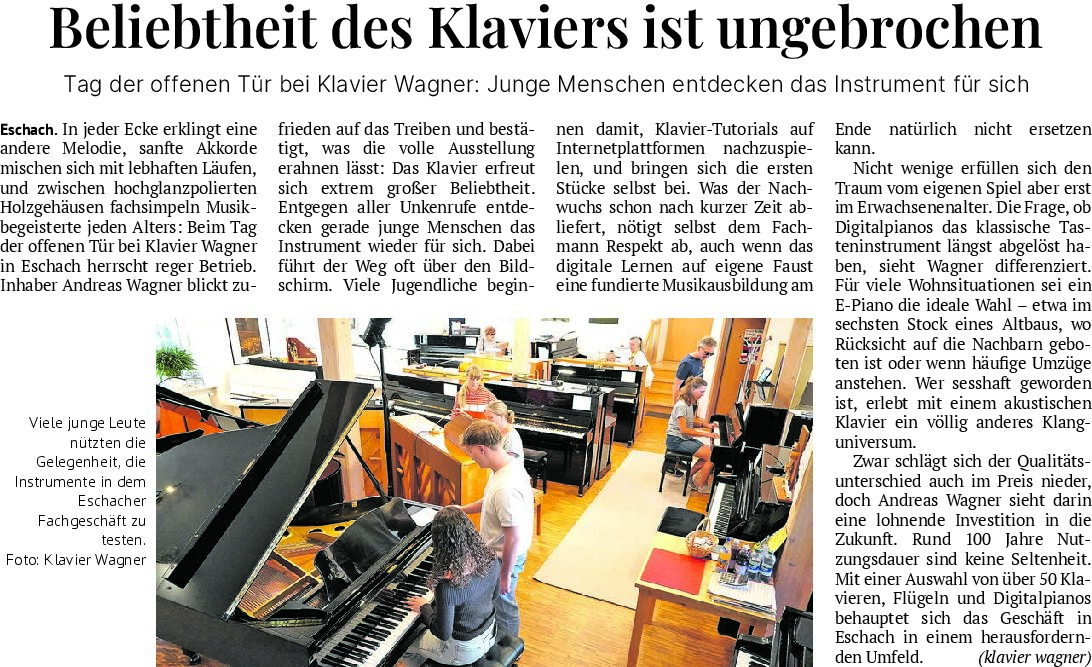 Bericht der Remszeitung zum Tag der offenen Tür